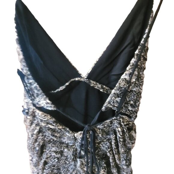 NWT Free People Snake Print Asymmetric Hem Ruched Dress Size 4 - Picture 3 of 8